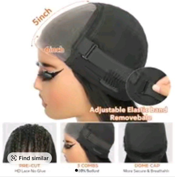 Glueless Curly Black Wig with Adjustable Band